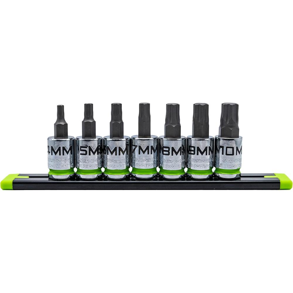 GripEdge GE7BSMHSRPT 7pc 3/8" Dr. Short Metric RPT Hex Driver Set, 4mm - 10mm