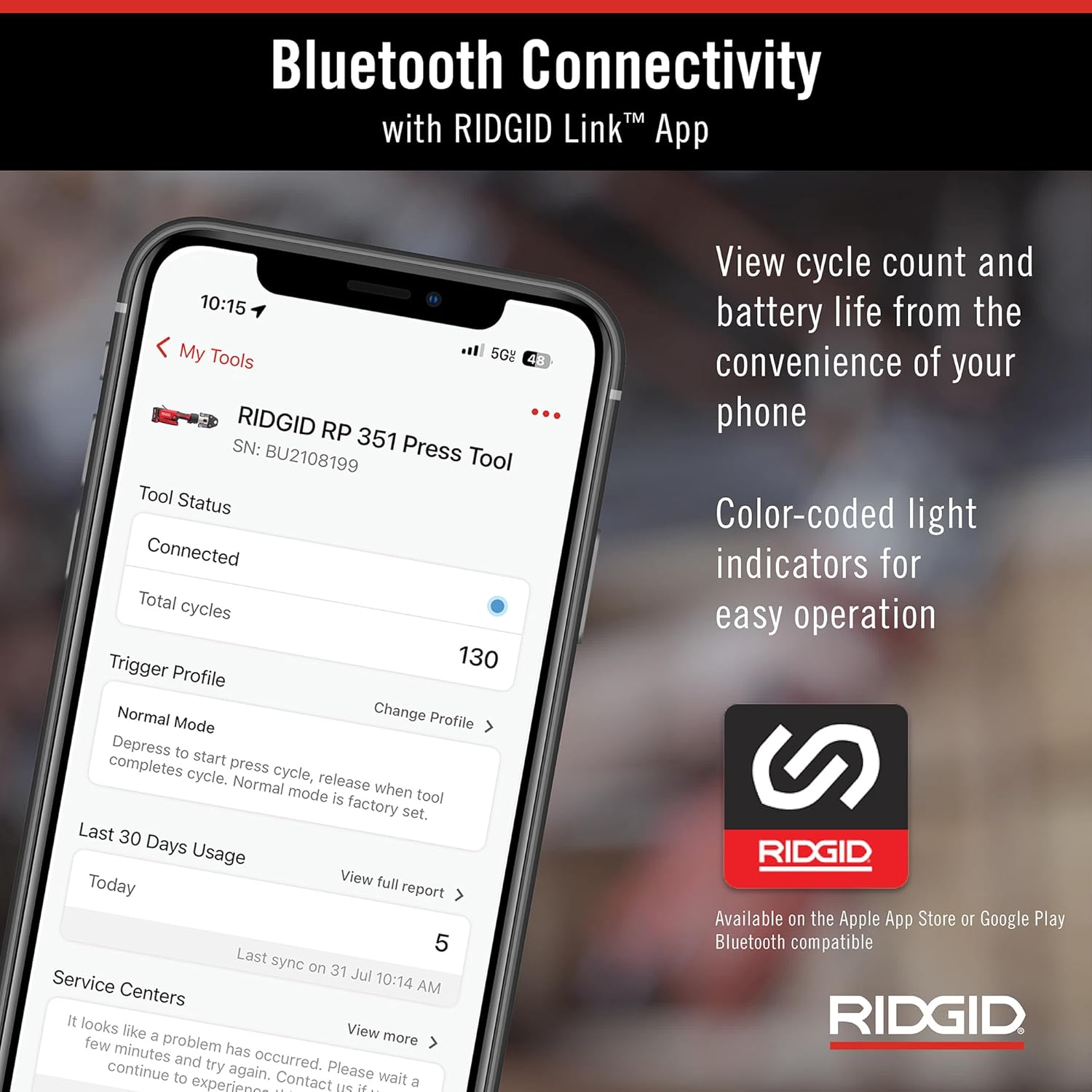 Ridgid 67178 RP 351 Outil de presse à poignée avec batterie 18 V 2,5 Ah, mâchoires Propress 1/2" - 2"