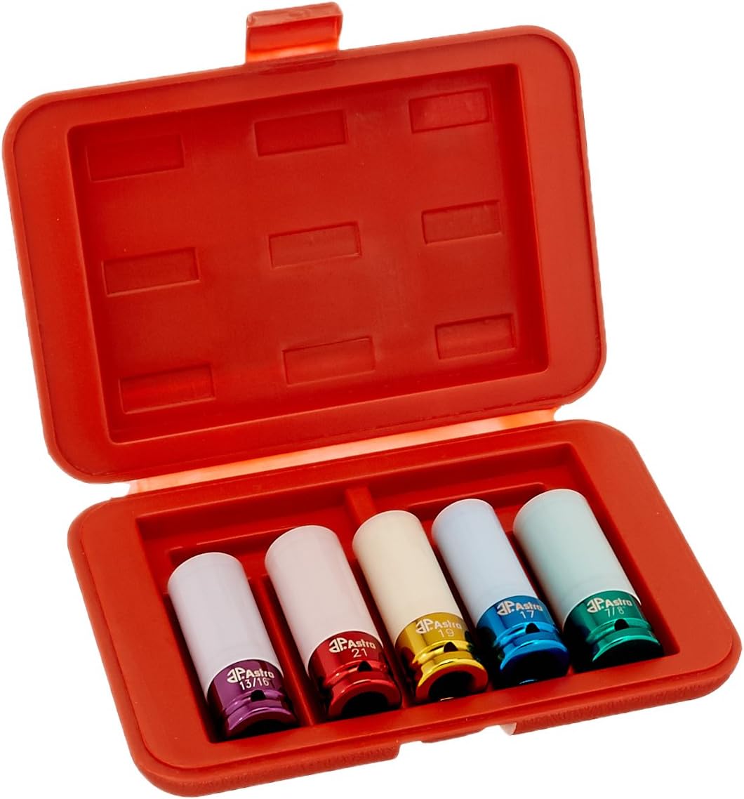 Astro Pneumatic 7835 5pc. Protective Thin Wall Impact Socket Set