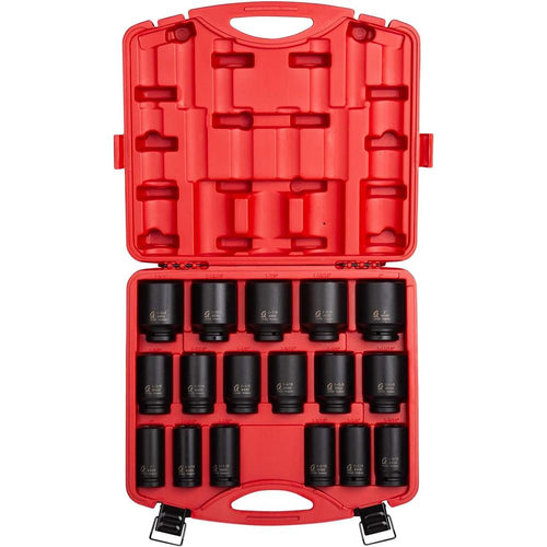 Sunex Tools 4685 Jeu de douilles à choc profond SAE robustes à entraînement 3/4 po, 17 pièces