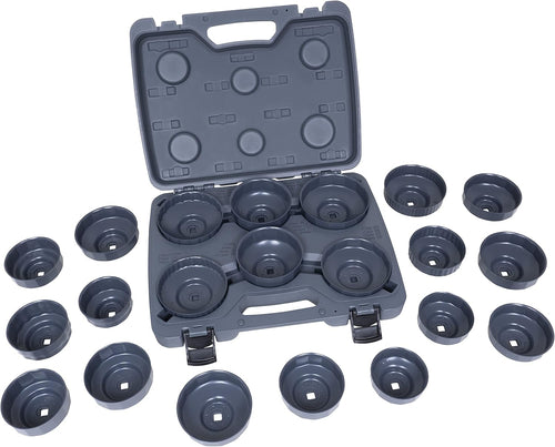 Lisle 61460 Lot de 21 clés à filtre robustes pour véhicules domestiques et importés avec 4 nouvelles tailles pour s'adapter à certaines Jaguar, Jeep, LR, MB et Oldsmobile.