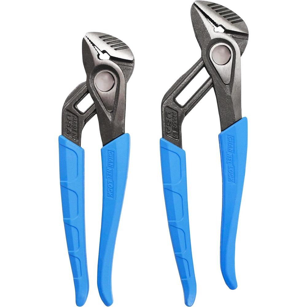 Channellock GS-1X JEU DE 2 PINCES SPEEDGRIP À MÂCHOIRE DROITE ET RAINURE, 8" &amp; 10"
