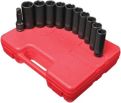 Sunex Tools 2611 1/2 in. Drive Extra Thin Wall Deep Impact Socket Set