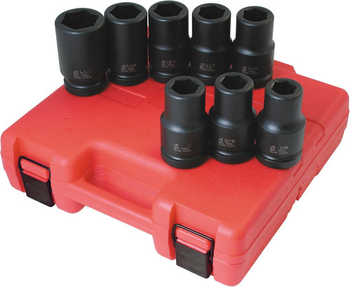 Sunex 5681 8 Piece 1" Drive Deep SAE Impact Socket Set