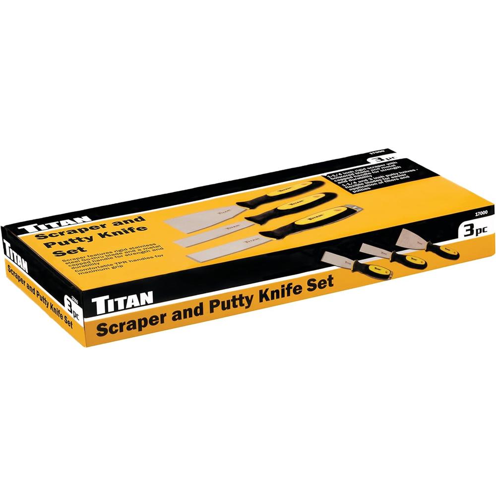 Titan Tools 17000 Scraper and Putty Knife Set - 3 pieces