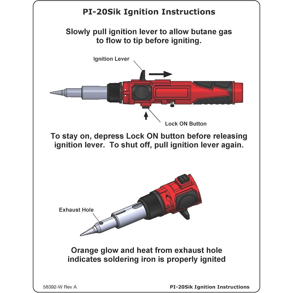 Master Appliance PI-20SIK PROFESSIONAL BUTANE-POWERED SOLDERING IRON, FLAMESLESS HEAT TOOL & TORCH KIT, 680°F-820°F