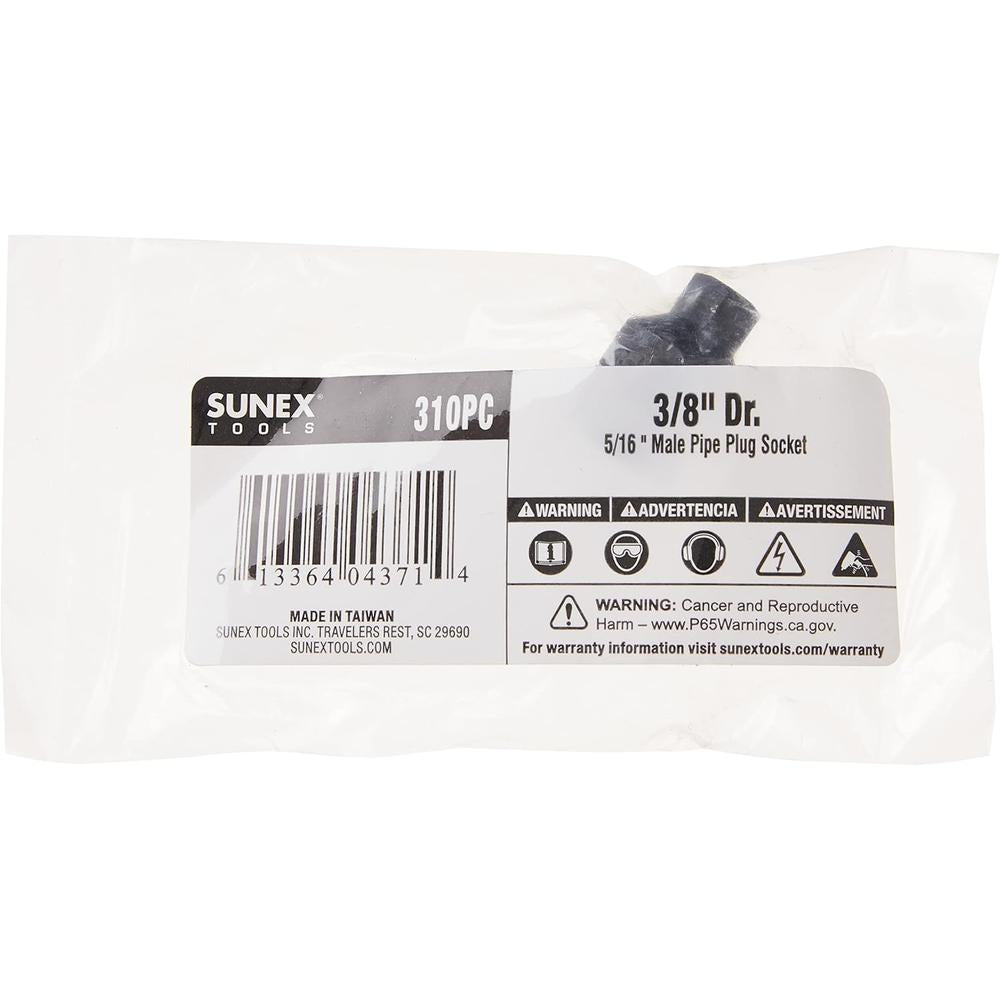 Sunex Tools 310PC 3/8 in. Drive 5/16 in. Male Pipe Plug Socket