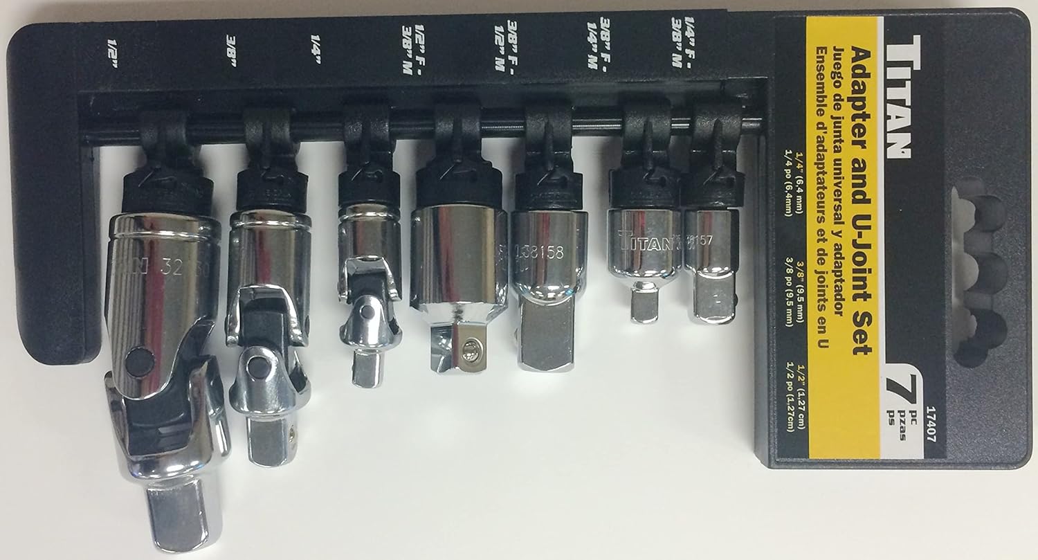 Titan Tools 17407 Adapter and U-Joint Set, 7 pieces