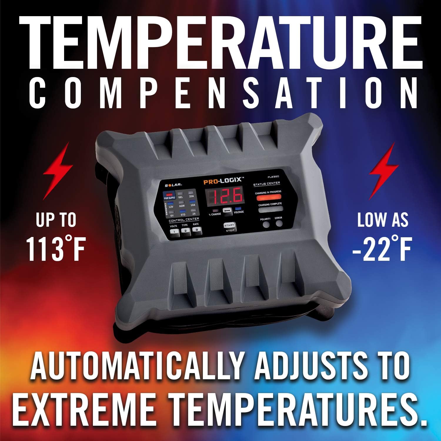 Clore Automotive PL2320 Solar Pro-Logix Battery Charger. 20-Amp