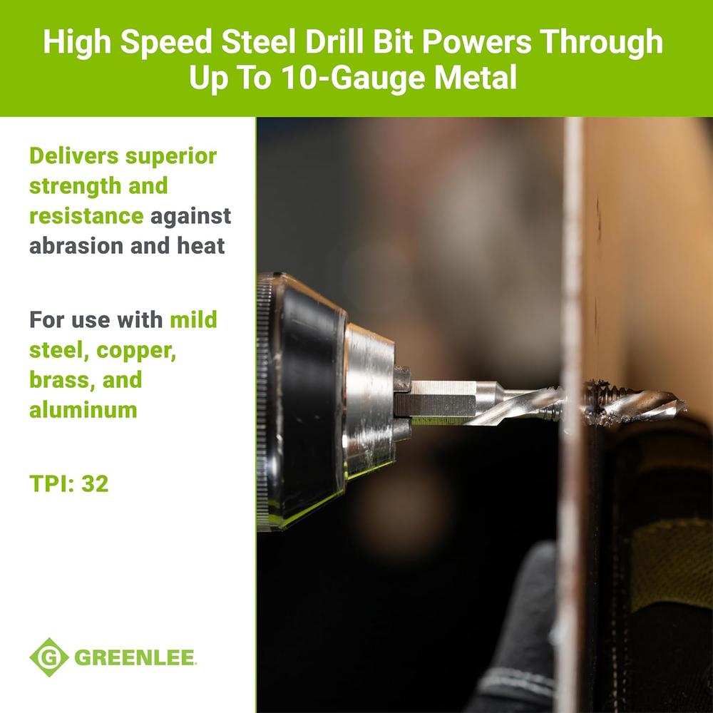 Greenlee DTAP8-32 DRILL/TAP, 8-32.