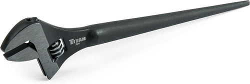 Titan Tools 209 8" Long Adjustable Construction Wrench With Tapered Handle, 1-1/8" Opening