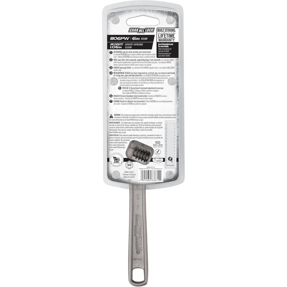 Channellock 806PW 6" Adj Wrench