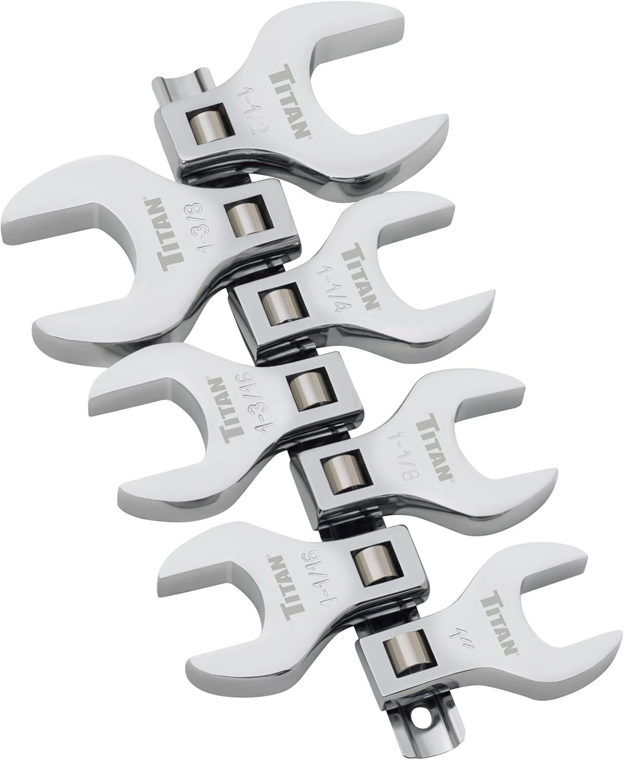 Titan Tools 17678 8pc 1/2" Drive Metric Jumbo Crowfoot Wrench Set