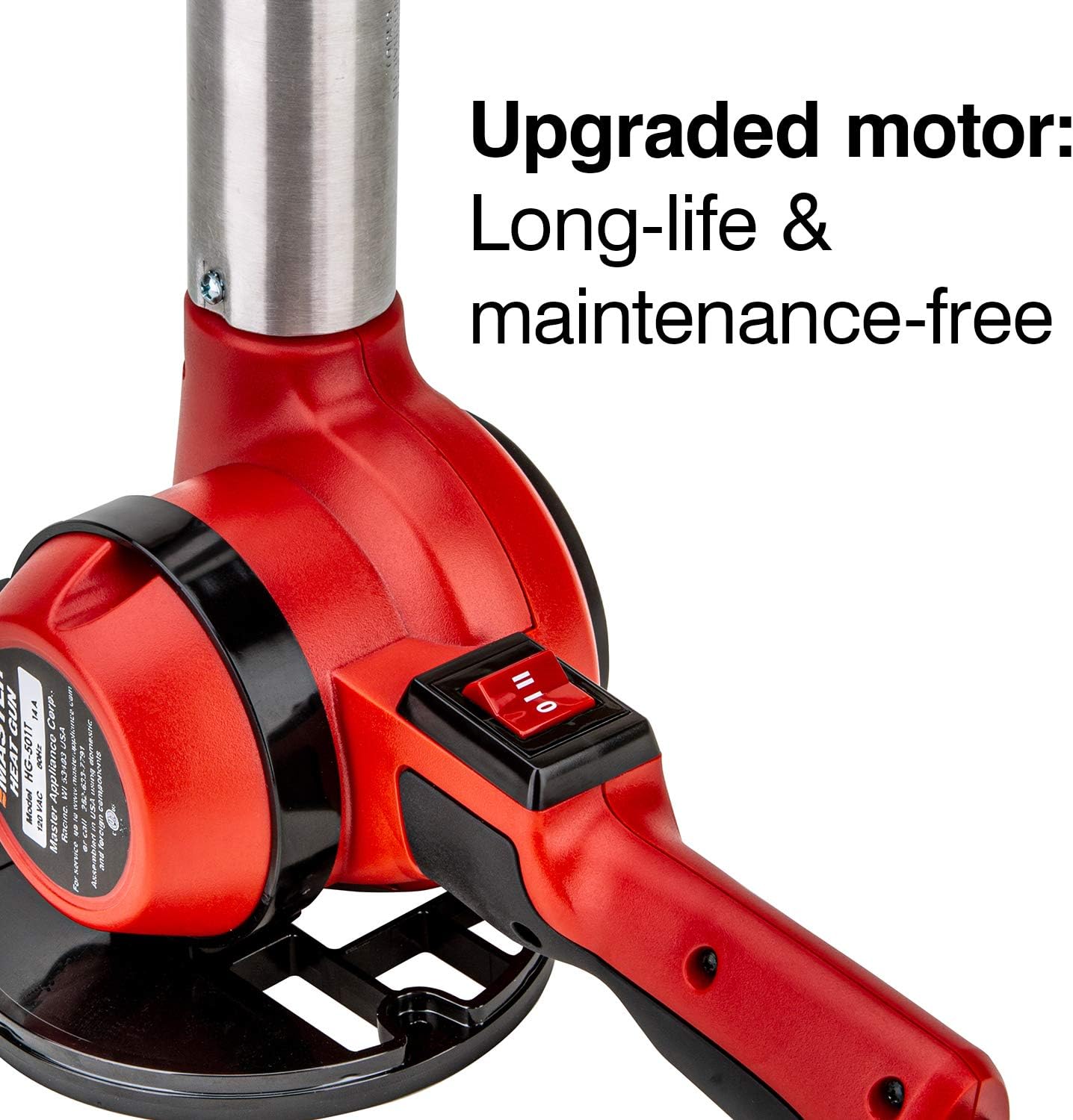 Master Appliance HG-201T MASTER® HG T-SERIES HEAT GUN WITH LIGHTWEIGHT PLASTIC HOUSING, 400°F/204°C, 27 CFM, 120V, 5A, 600W