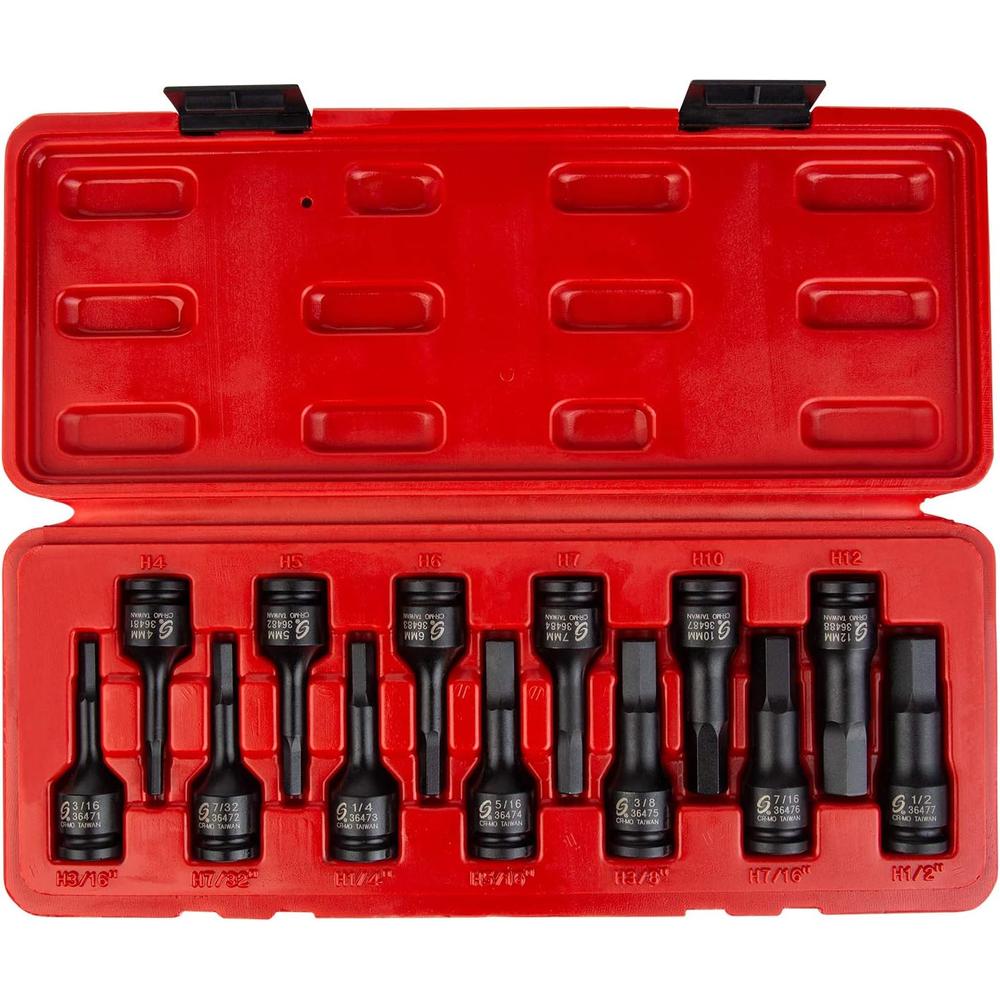 Sunex Tools 3649 13pc 3/8" Drive Fractional & Metric Hex Driver Set