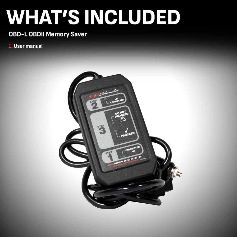 Schumacher Electric OBD-L ON-BOARD DIAGNOSTICS OBDII MEMORY SAVER DETECTOR