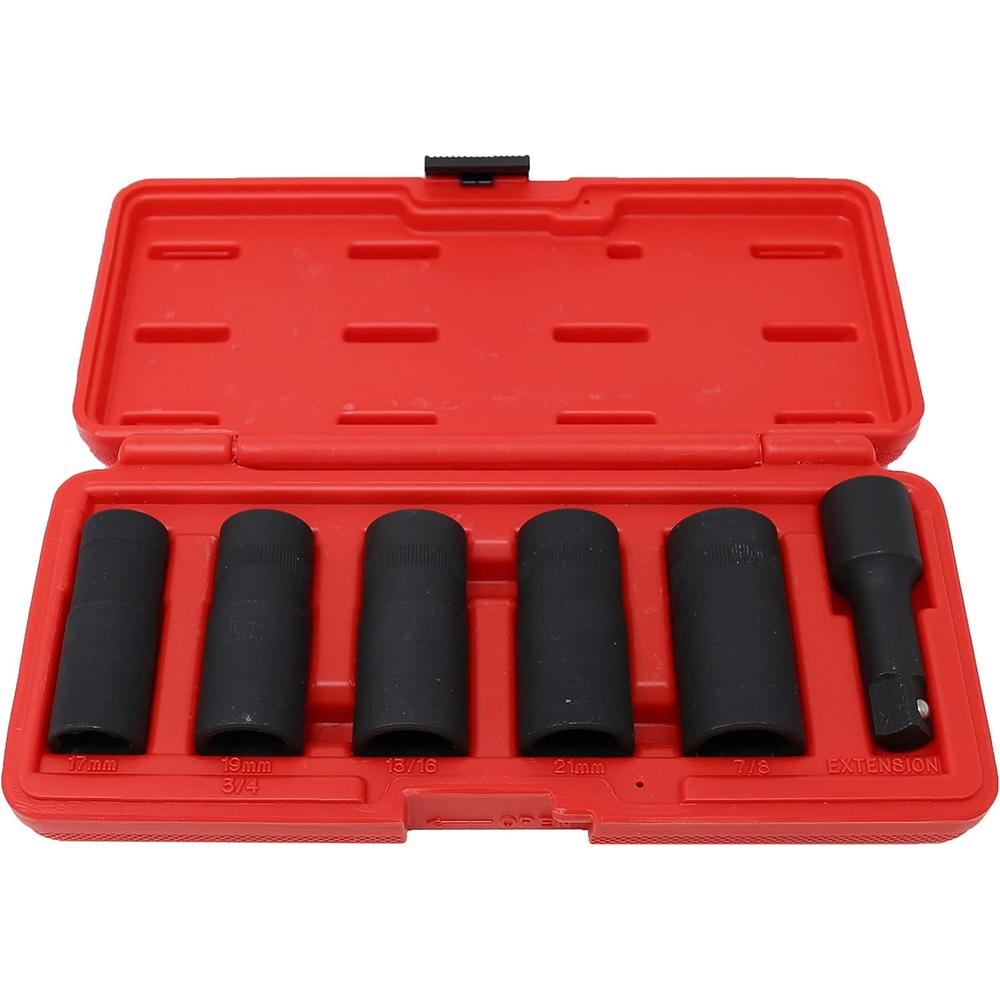 CTA Tools 5700 6 pieces Emergency “Twist” Flip Socket Set, 17mm, 19Mm, 21mm, 13/16" & 7/8" + 3" Long 1/2" Dr. Extension