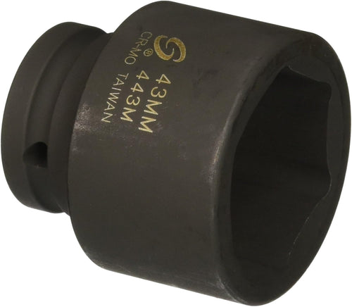 Sunex 443M 3/4-Inch Drive Standard 6 Point Metric Impact Socket, 43-Mm