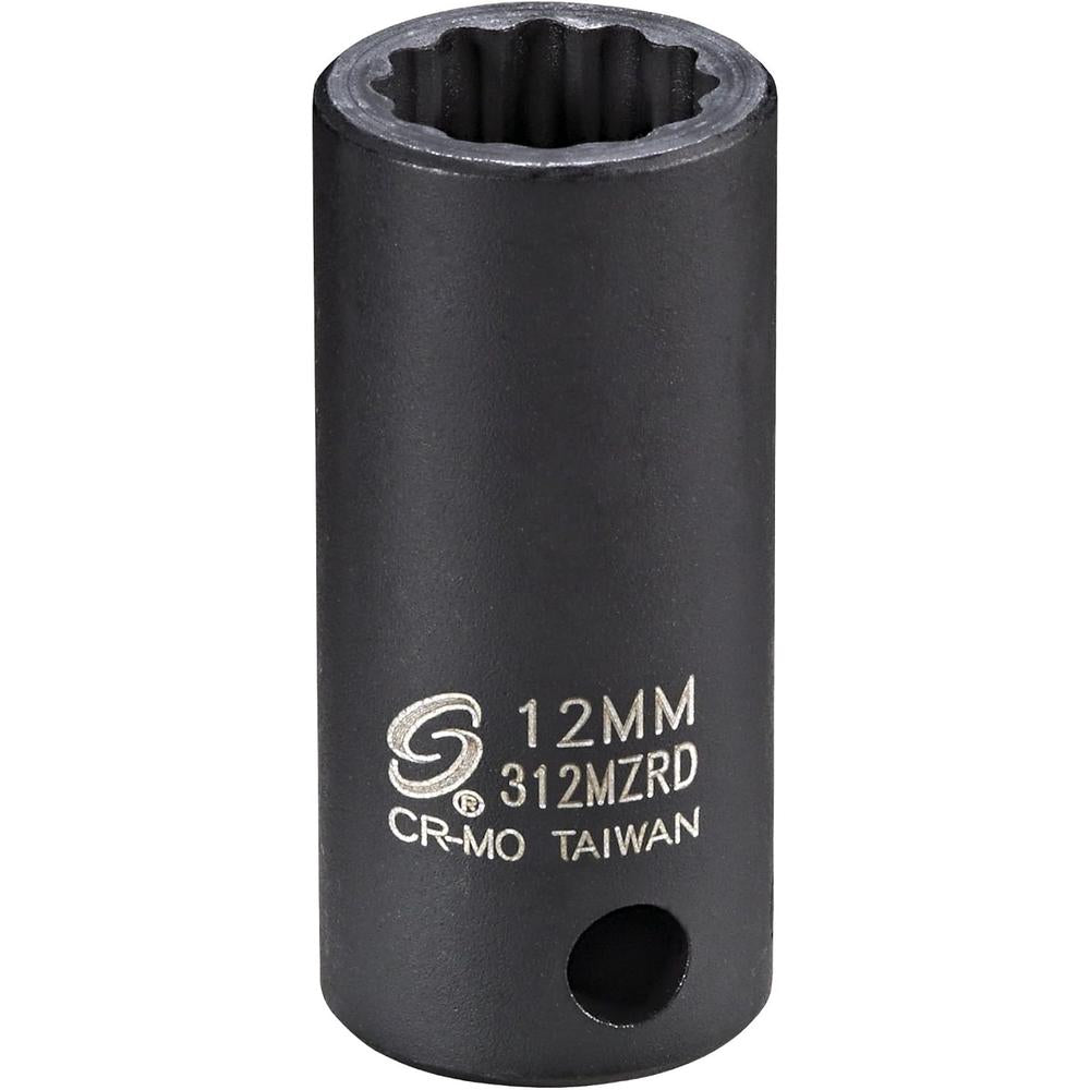 Sunex Tools 312MZRD 3/8 in. Drive 12mm 12-Point Semi-Deep Impact Socket