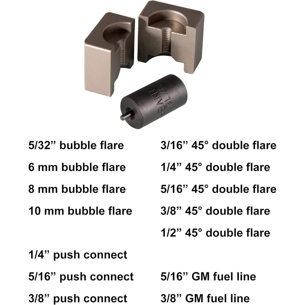 9 Circle 30720 Ensemble d'outils d'évasement hydraulique universel/avec tête de connexion magnétique