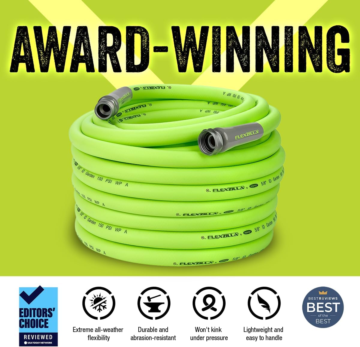 Legacy Manufacturing HFZG5100YW Flexzilla ZillaGreen Garden Hose. 5/8" by 100'