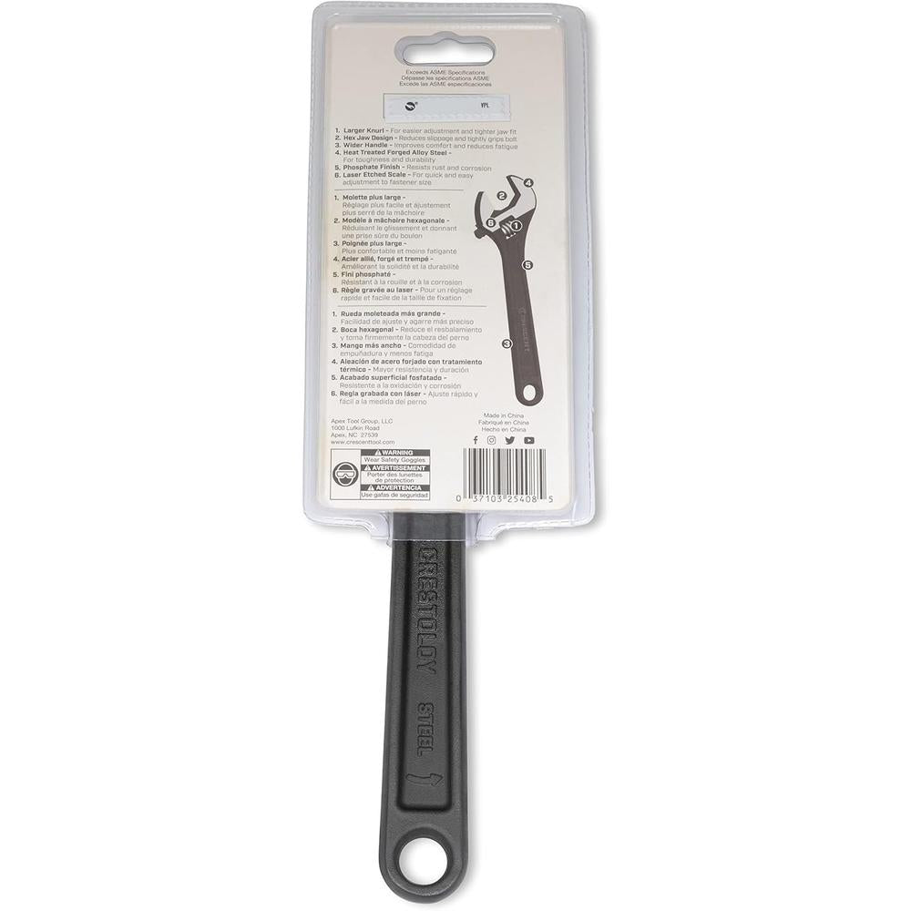 Crescent AT212VS ADJ WRENCH,12",BLACK PHOSPHATE,CARDED