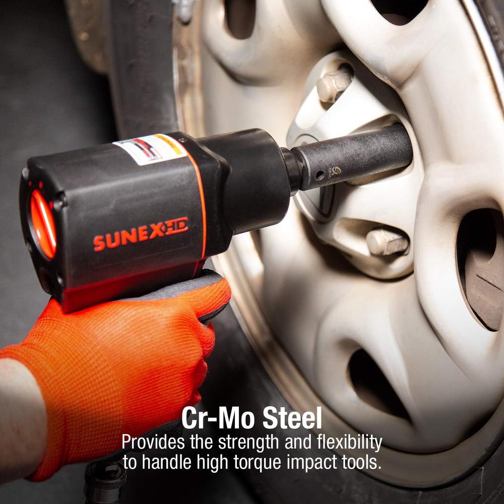 Sunex Tools 2641 1/2 in. Drive Deep Impact Socket Set, 19 pieces, SAE, 3/8" - 1-1/2", Cr-Mo Alloy Steel, Radius Corner Design, Dual Size Markings, Heavy Duty Storage Case