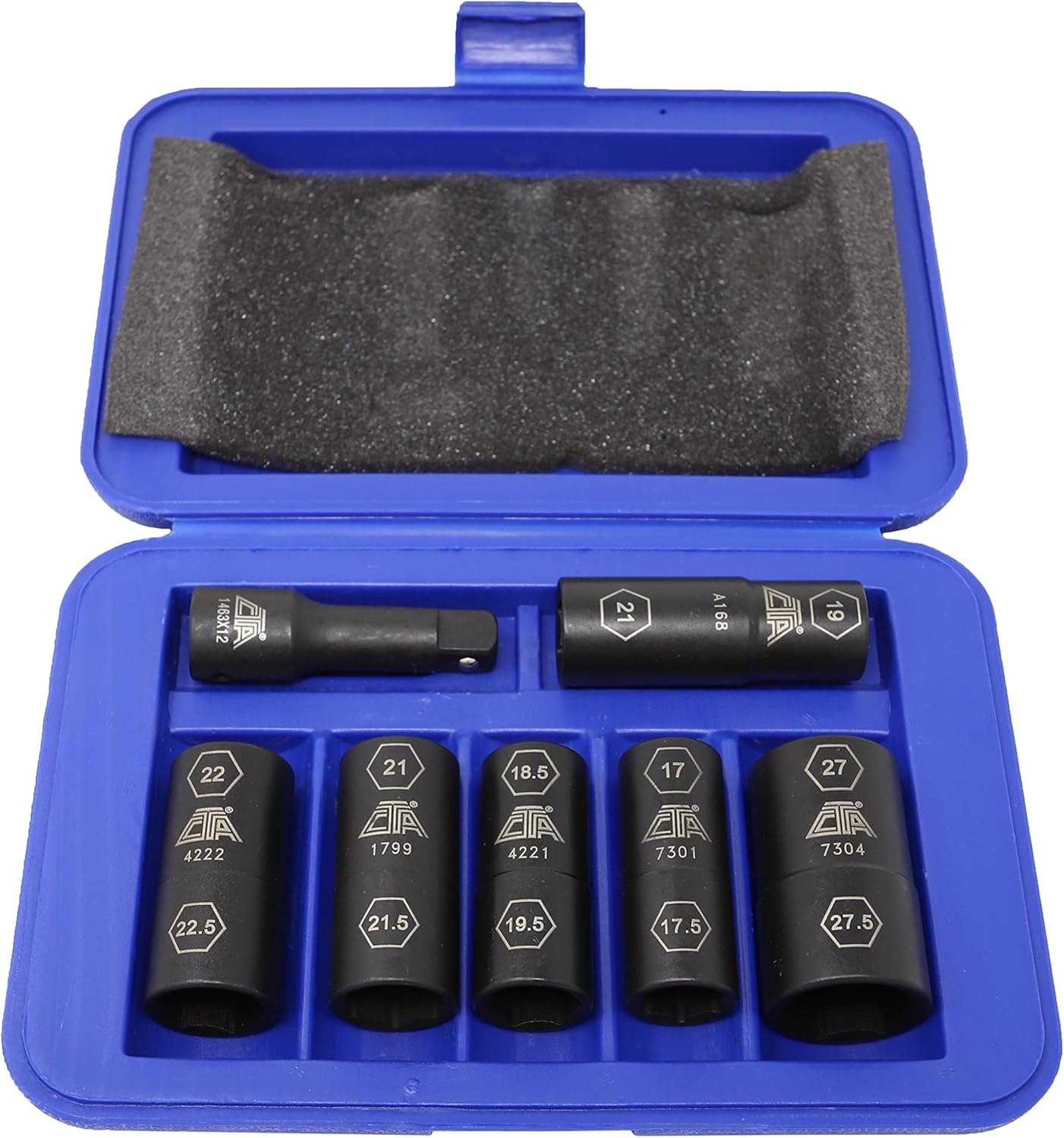 CTA Tools 7307 Lot de 7 douilles à écrous endommagés avec demi-tailles métriques, 17 mm à 27,5 mm