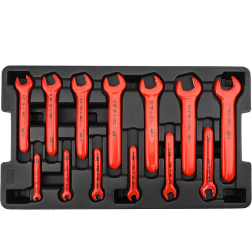 Wiha Tools 20196 13-PC INSULATED OPEN-END WRENCH SET, 8MM TO 24MM, CERTIFIED TO 1000VAC
