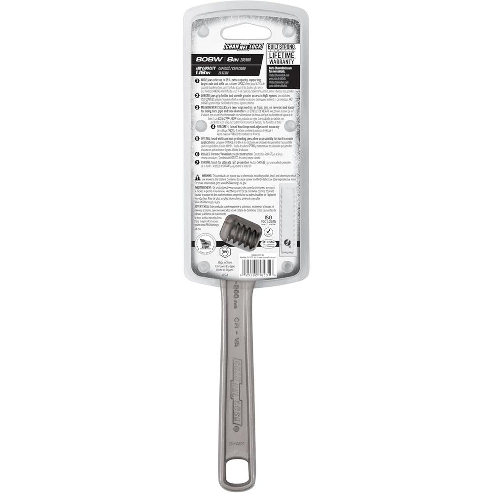 Channellock 808W 8" Adj Wrench