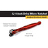 Titan Tools 11320 10,2 cm de long 1/10,2 cm Tête pivotante en aluminium 90 dents micro cliquet, rouge