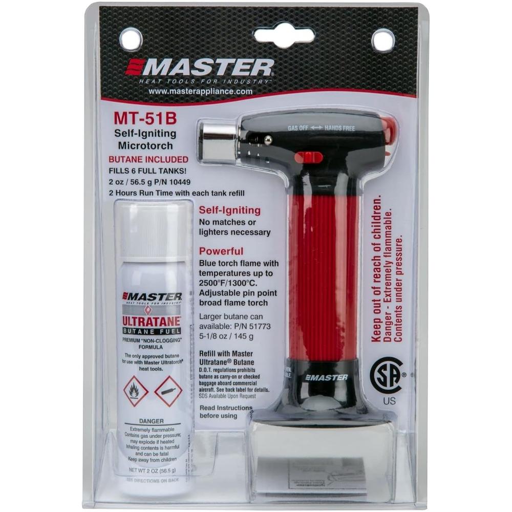 Master Appliance MT-51B MICROTORCH WITH 15/16 OZ CANISTER ULTRATANE BUTANE
