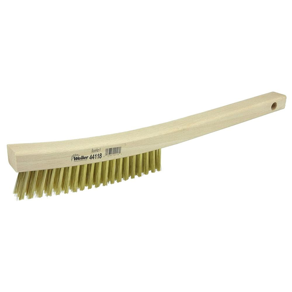 Weiler 44118 BROSSE DE PLATEAU 13 ", REMPLISSAGE EN LAITON, 3 X 19 RANGÉES, POIGNÉE COURBÉE