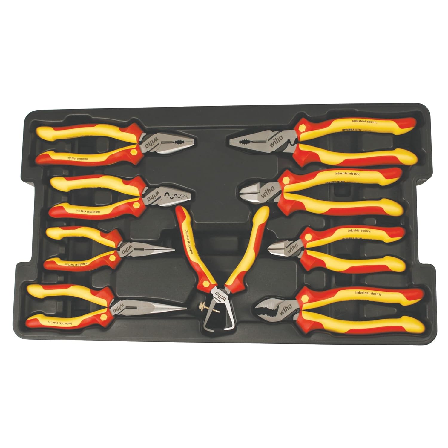 Wiha Tools 32999 9-PC INSULATED PLIERS & CUTTING PLIERS TRAY SET, CERTIFIED TO 1000VAC