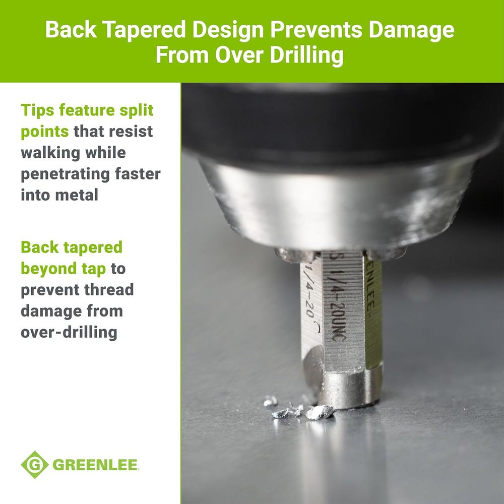 Greenlee DTAP8-32 DRILL/TAP, 8-32.