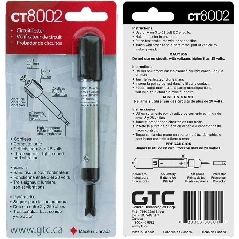 General Technologies Corp. CT8002 Cordless Circuit Tester