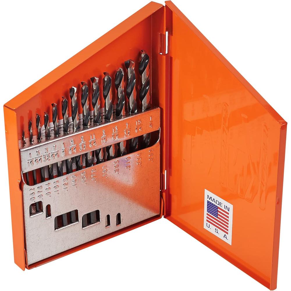 KnKut 13KK5 13 Piece Jobber Length Drill Bit Set 1/16"-1/4" By 64ths