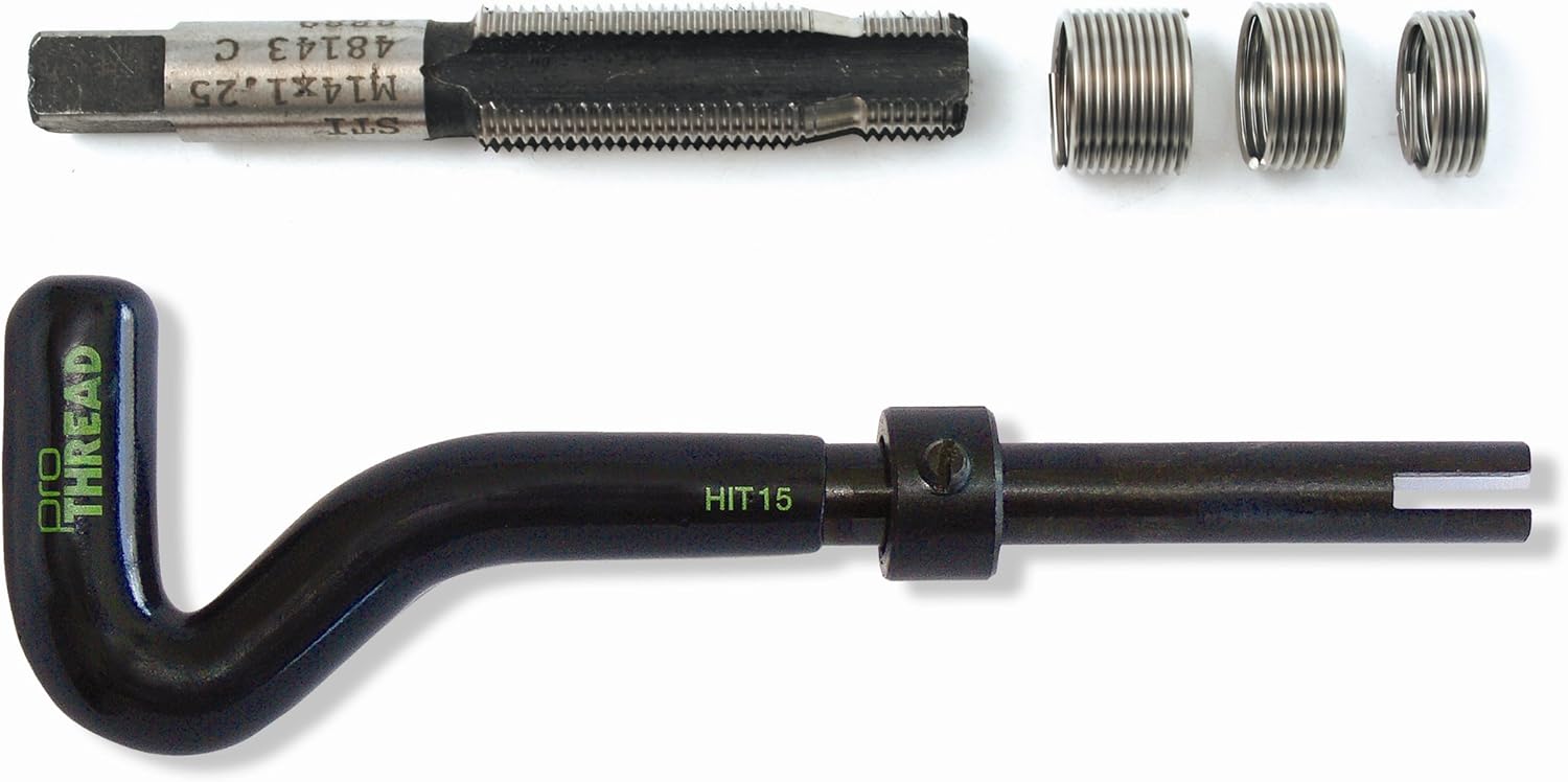 CTA Tools 38129 PRO-THREAD SPARK PLUG REPAIR KIT - NON-TAPERED SEAT, SIZE M12-1.25, (5) 1/2" INSERTS, (5) 3/4" INSERTS