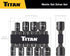 Titan Tools 16297 9pc Magnetic Metric Impact Nut Driver Kit, 5mm-12mm