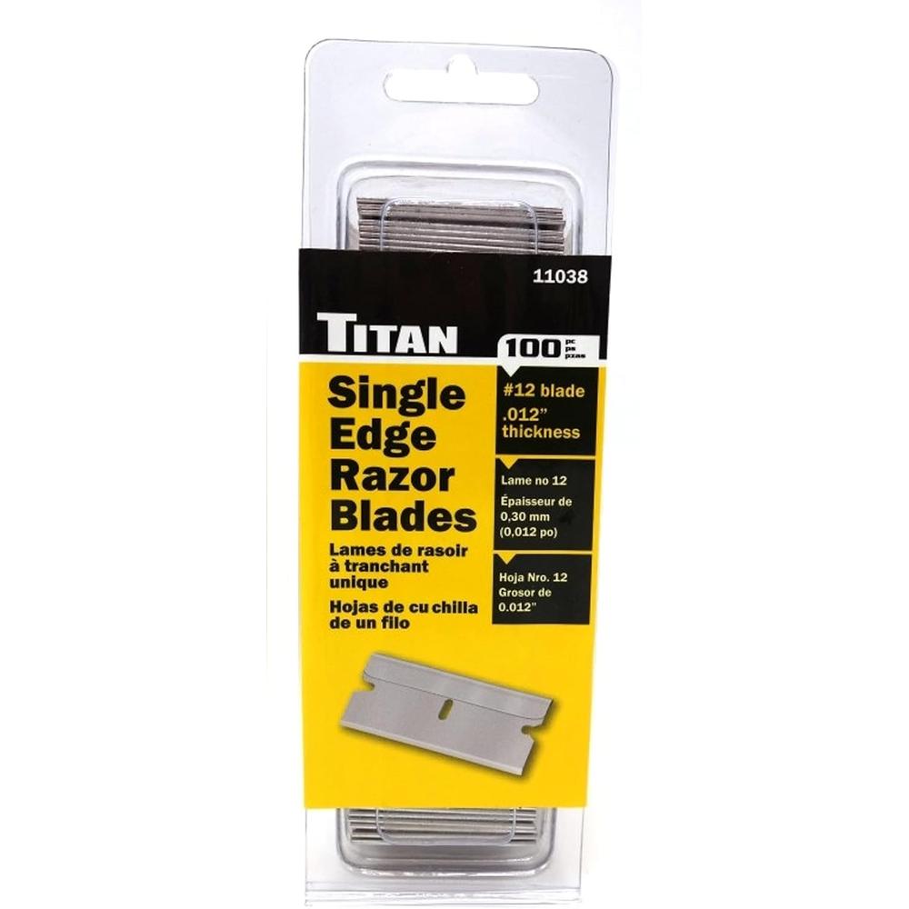 Titan Tools 11038 12 Single Edge Razor Blade - 100 pieces