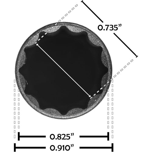 Steelman 78551 12-Spline 13/16-Inch Locking Lug Nut Socket