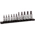 Sunex Tools 91311TP 11Pc 1/4" & 3/8" Dr Chrome Tamperproof Star Bit Socket Rail