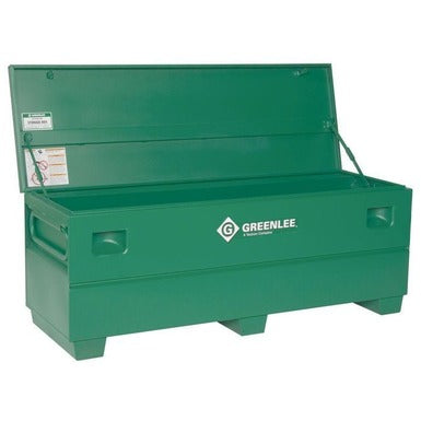 Greenlee 2472X 25x72x24 In Green Steel Storage Chest Without Tray, lid open showing interior