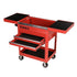 Sunex Tools 8035R Compact Slide Top Utility Cart Red - open top compartment and two drawers extended