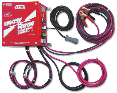 Reid Electric Boost-O-Matic 737 Booster with solid state control unit and 35 ft jumper cables