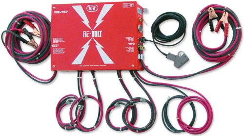 Reid Electric REI-747 Revolt Booster unit with dual 35-foot jumper cable sets, 12 and 24 Volt direct