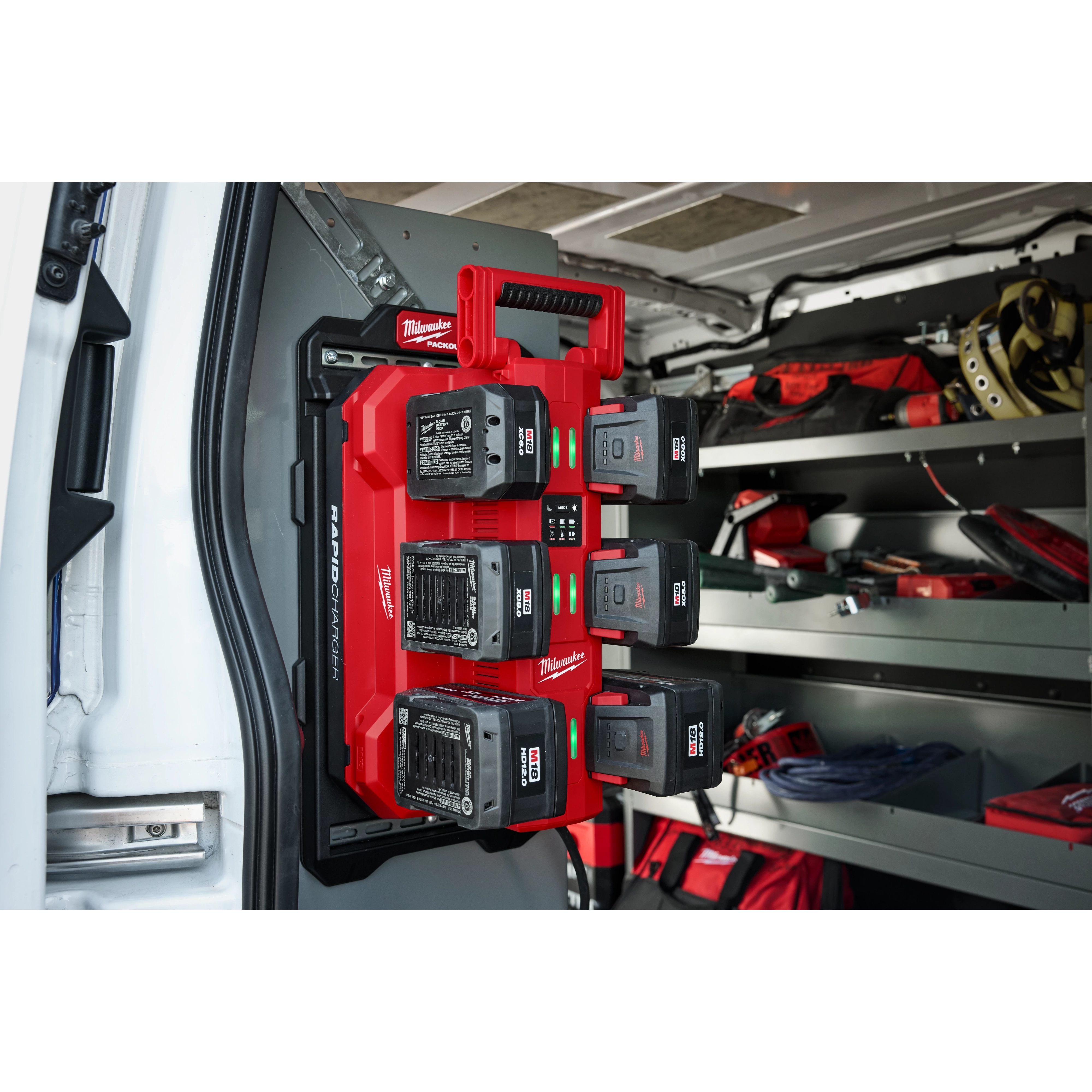 Milwaukee Tool 48-59-1817 M18 Six Bay Daisy Chain Rapid Charger - product view 6