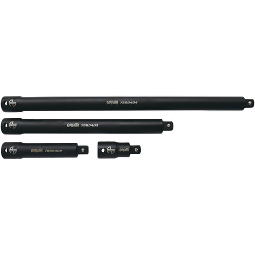 Astro Pneumatic 78004 Goliath Torque-Saver 4pc 1/2 in. Drive Impact Extension Bar Set laid out loose on white background