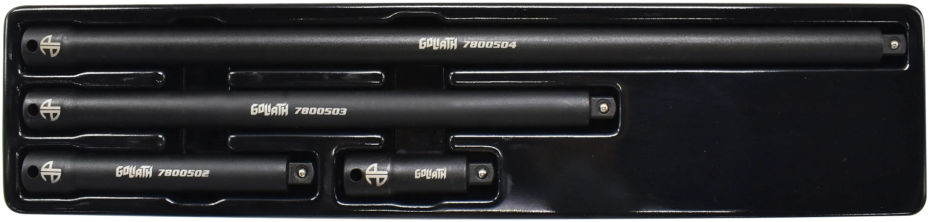 Astro Pneumatic 78005 Goliath Torque-Saver 4-Piece 3/8" Drive Impact Extension Bar Set in storage tray