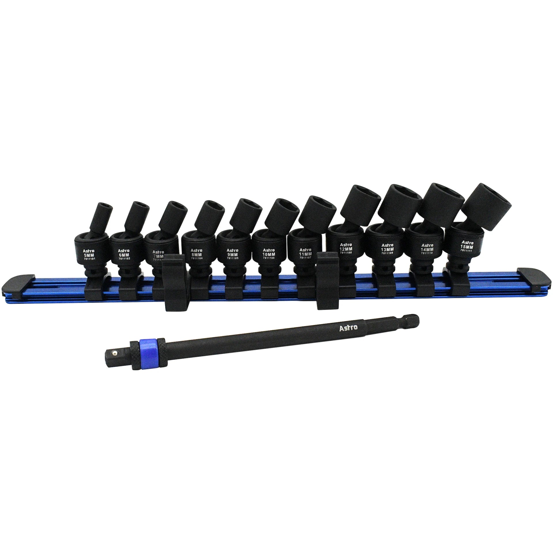 Astro Pneumatic 78111 12pc 1/4" Magnetic Universal 6pt Impact Socket Set